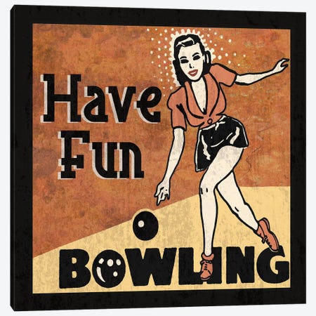 Have Fun Bowling Canvas Print #ECK261} by Erin Clark Canvas Print