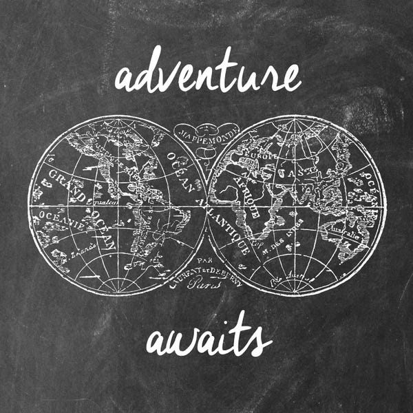 Kids Map Art: Adventure Awaits I by Erin Clark