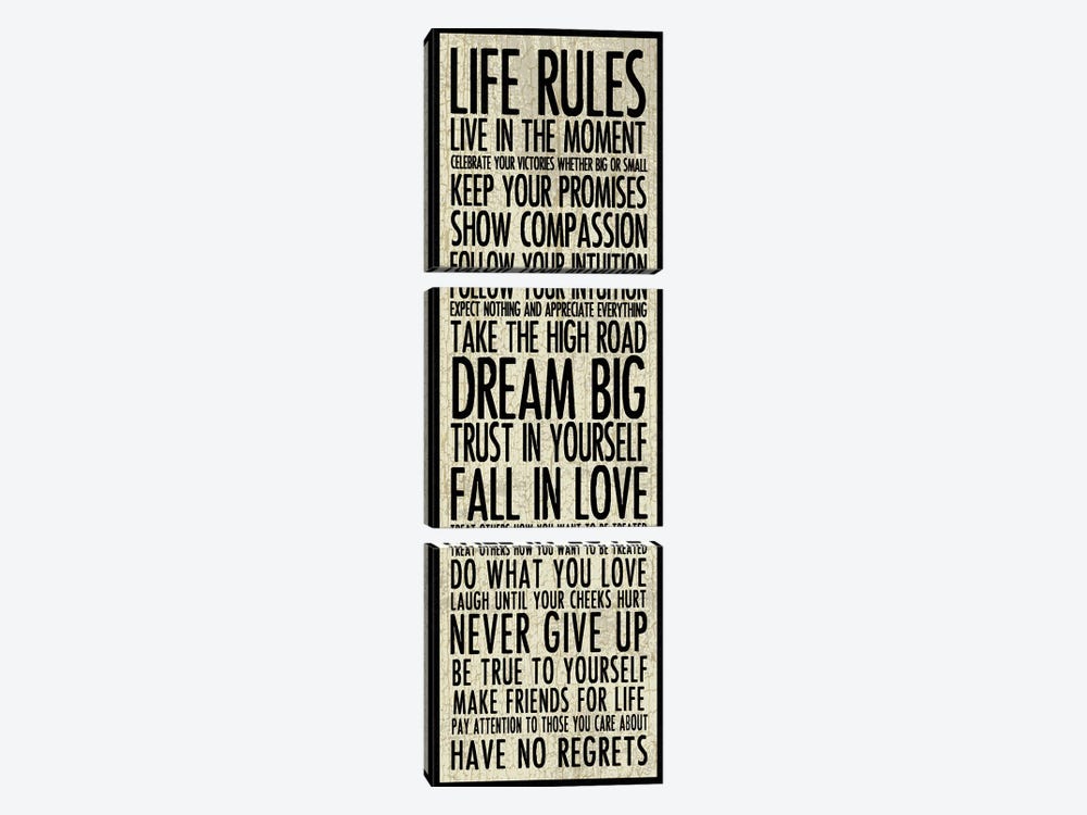 Life Rules by Erin Clark 3-piece Art Print
