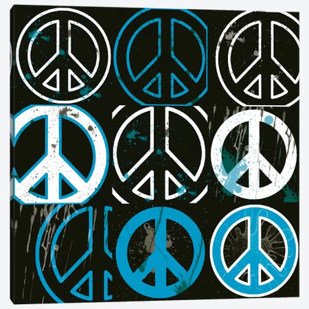 Peace Mantra Blue Canvas Print #ECK349} by Erin Clark Canvas Artwork
