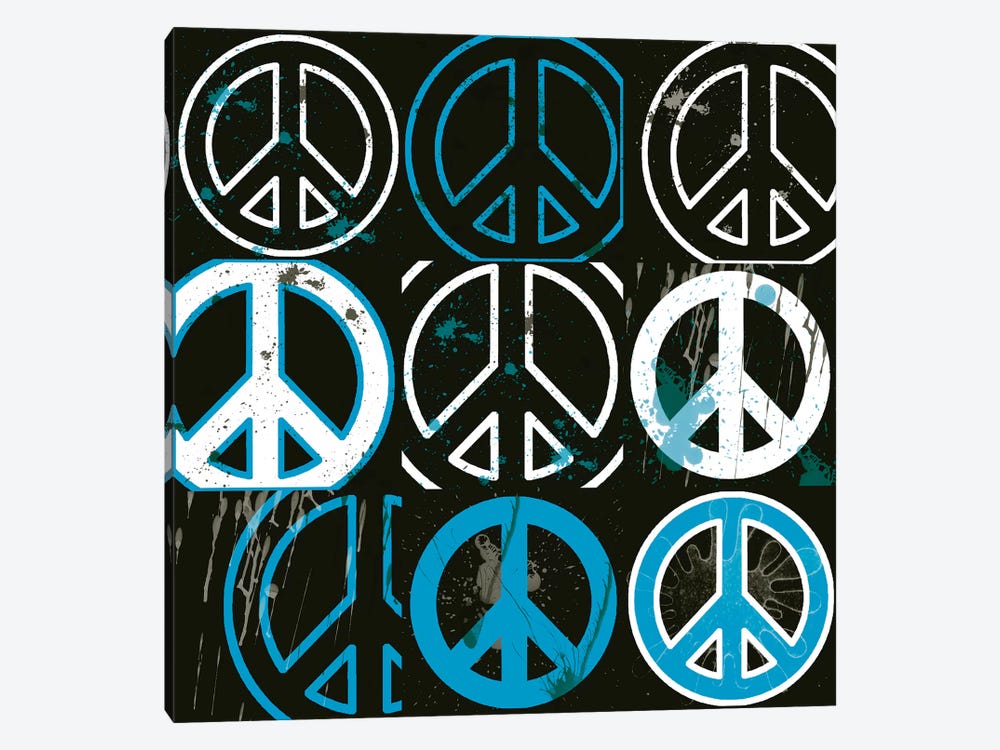 Peace Mantra Blue by Erin Clark 1-piece Canvas Art