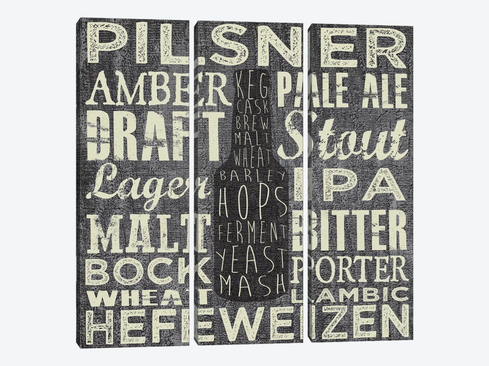 Beer Sign III by Erin Clark 3-piece Canvas Print