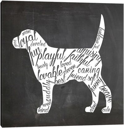 Dog Vocabulary Canvas Art Print - Beagle Art