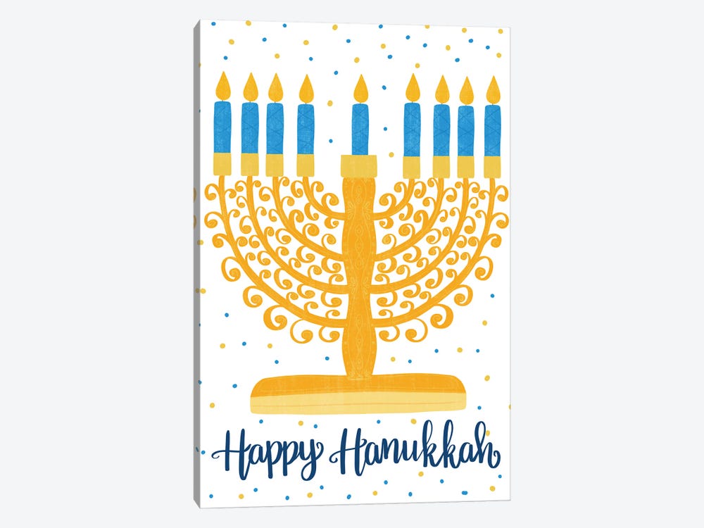 Happy Hanukkah II by Emily Cromwell 1-piece Canvas Art