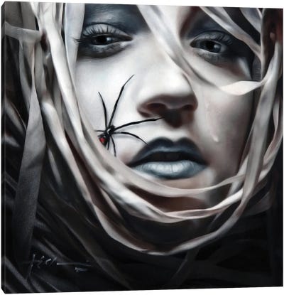 Black Widow Canvas Art Print - Goth Art