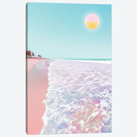 Pink Beach Canvas Print #EDA21} by Edurne Andoño Canvas Print