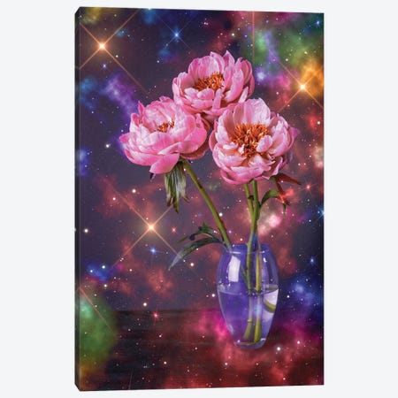 Galaxy Flowers Canvas Print #EDA42} by Edurne Andoño Canvas Print
