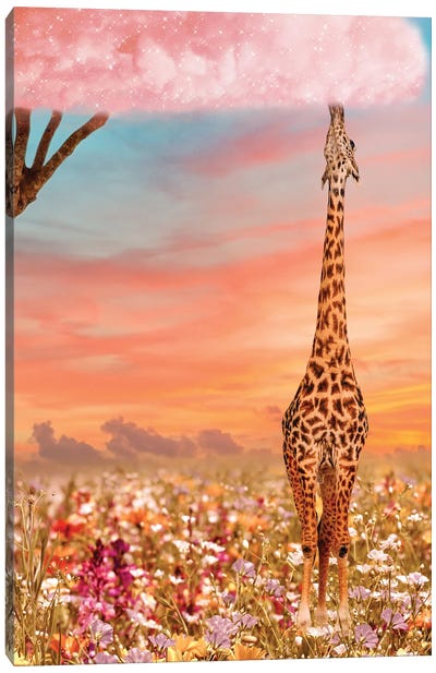 Giraffe Paradise Canvas Art Print - Edurne Andono