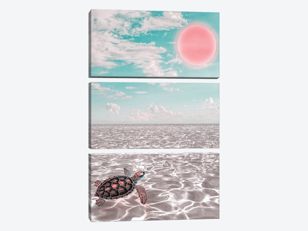 Pink Sun by Edurne Andoño 3-piece Canvas Art