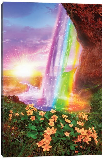 Rainbow Waterfall Canvas Art Print - Edurne Andono