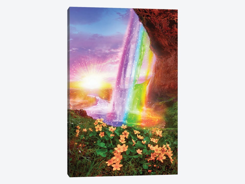 Rainbow Waterfall by Edurne Andoño 1-piece Canvas Print