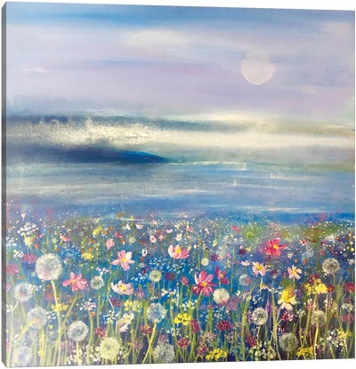 Flowers And Sea I Canvas Art Print