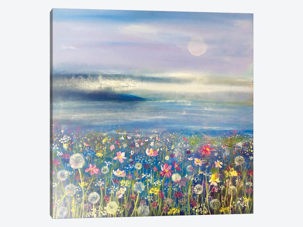 Flowers And Sea I by Emma Catherine Debs 1-piece Canvas Art