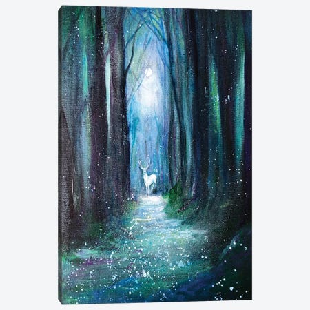 Green And Blue Woodland Canvas Print #EDB7} by Emma Catherine Debs Canvas Wall Art