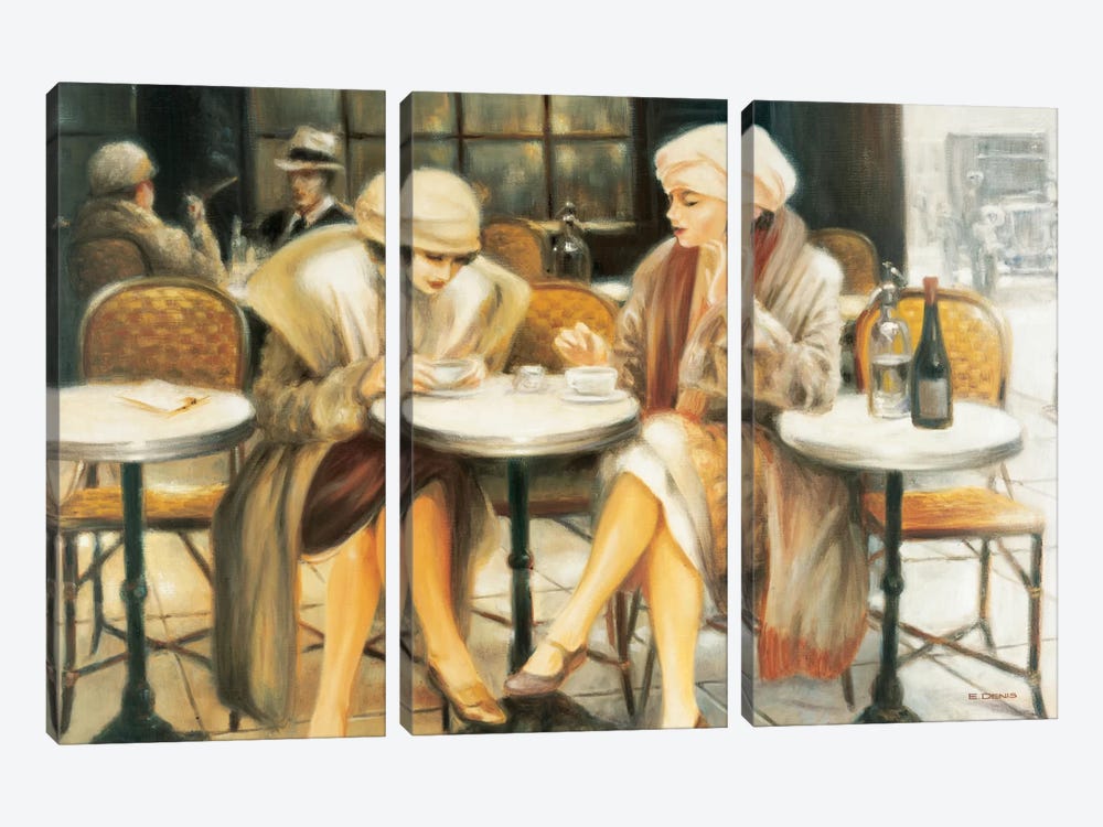 Cafe III by E Denis 3-piece Canvas Art