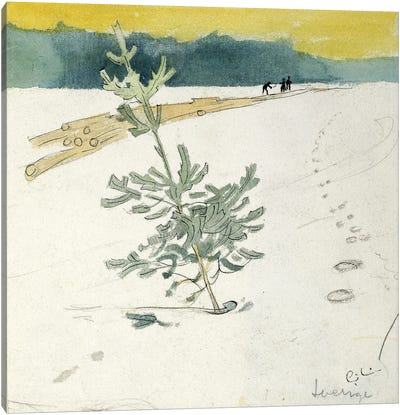 Winter Landscape Canvas Art Print - Carl Larsson