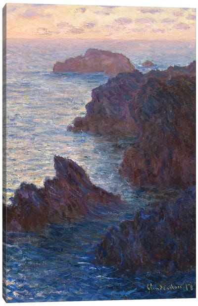 Rocks at Bell-Ile, Port-Domois, 1886 Canvas Art Print - Coastal Art