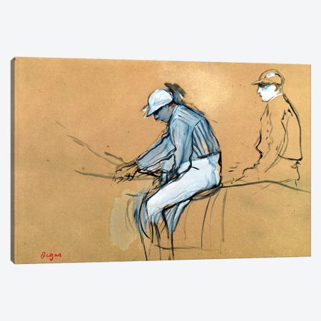 Jockeys  Canvas Print #EDG38} by Edgar Degas Canvas Artwork