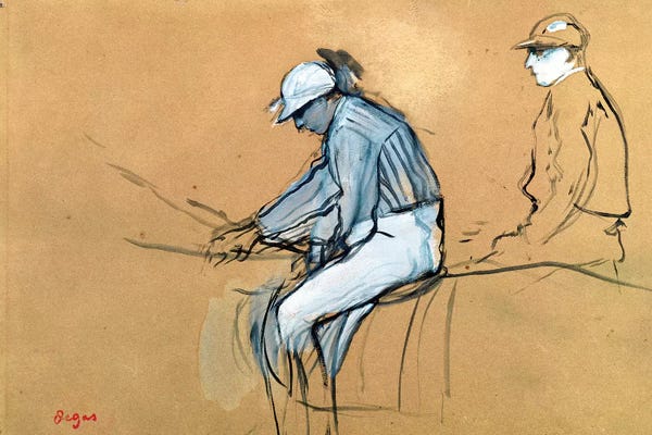 Edgar Degas: Jockeys  by Edgar Degas