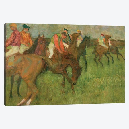 Jockeys, 1886-90 Canvas Print #EDG40} by Edgar Degas Canvas Art Print