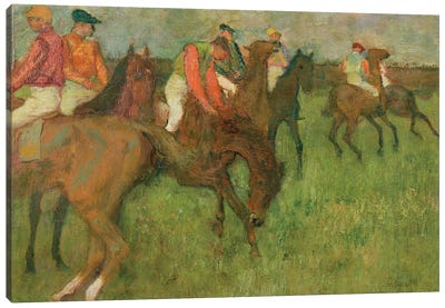 Jockeys, 1886-90 Canvas Art Print - Edgar Degas