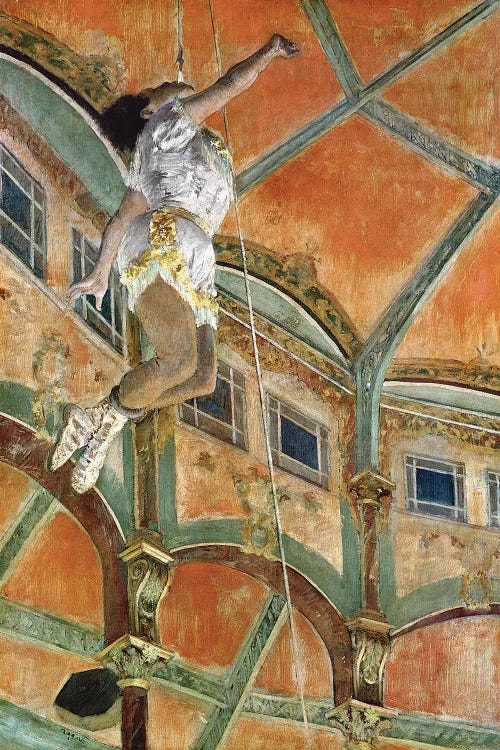 Miss La la at the Cirque Fernando, 1879  by Edgar Degas wall art