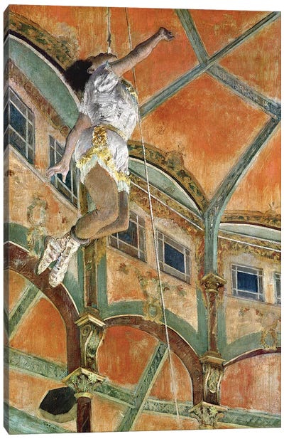 Miss La la at the Cirque Fernando, 1879  Canvas Art Print - Edgar Degas