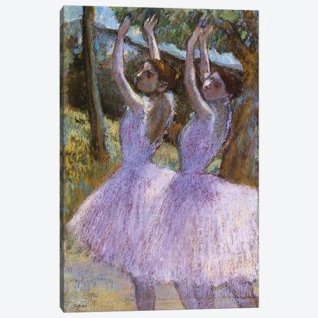 PD.2-1979 Dancers in violet dresses, arms raised, c.1900  Canvas Print #EDG51} by Edgar Degas Canvas Art