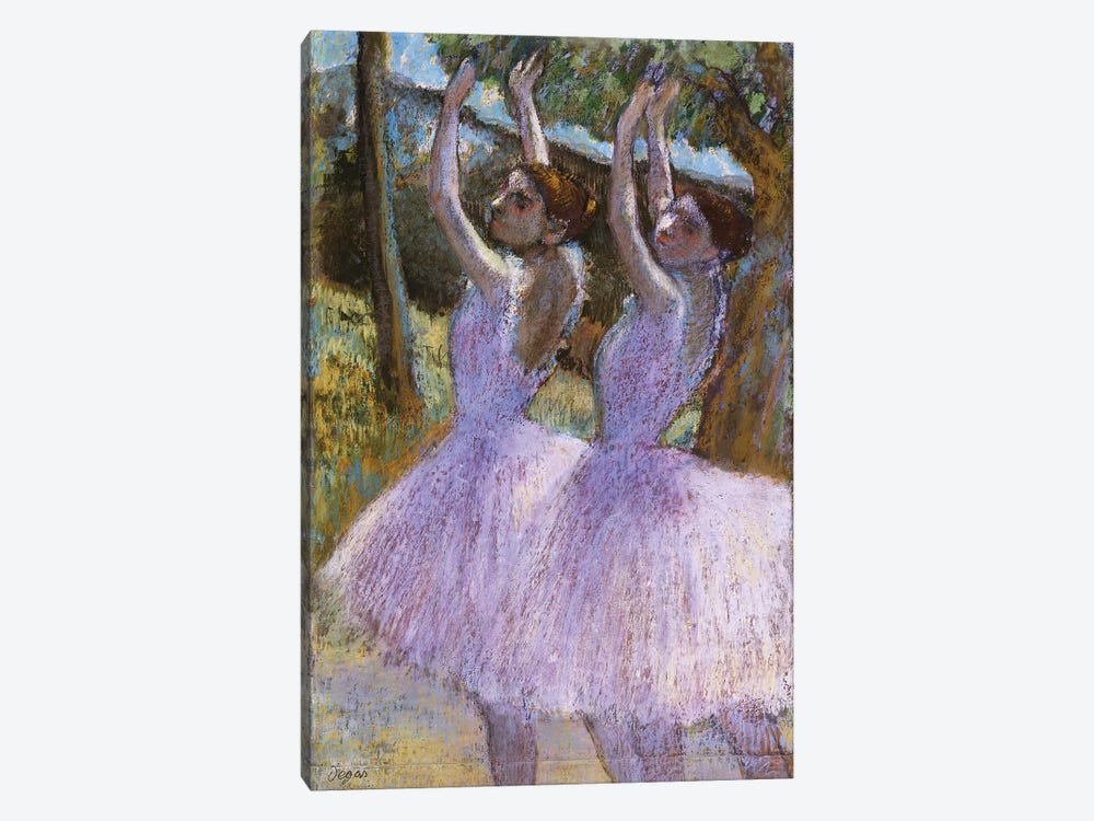 PD.2-1979 Dancers in violet dresses, arms raised, c.1900  by Edgar Degas 1-piece Canvas Art Print