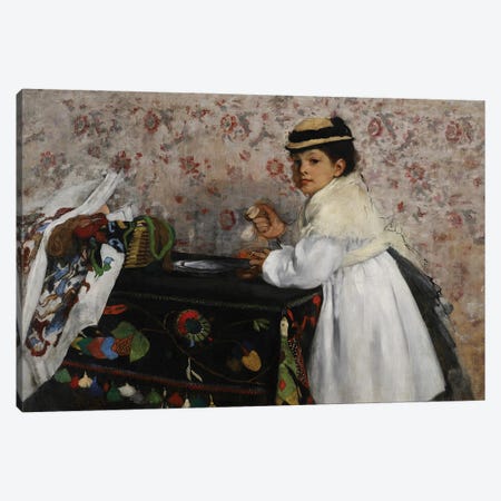 Portrait of Mlle. Hortense Valpinçon, c.1871  Canvas Print #EDG53} by Edgar Degas Canvas Wall Art