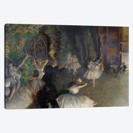 Repetition of a ballet on stage, 1874 Canvas Print #EDG54} by Edgar Degas Art Print