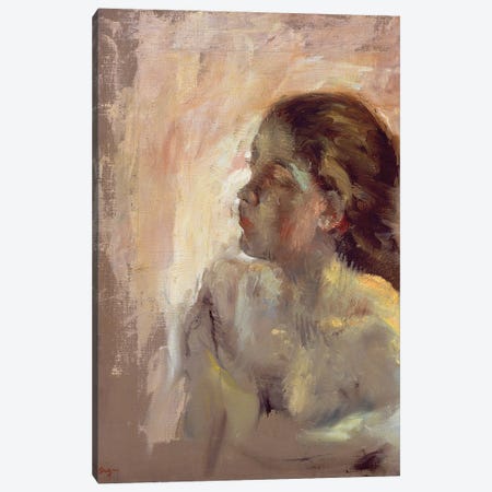 Study of a Girl's Head, late 1870s  Canvas Print #EDG59} by Edgar Degas Canvas Art