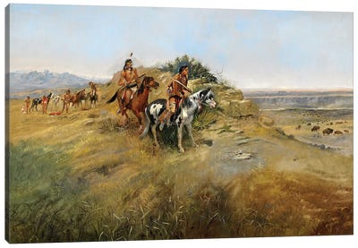 Buffalo Hunt, 1891 Canvas Art Print - Indigenous & Native American Culture