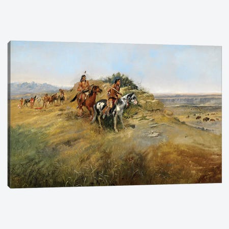 Buffalo Hunt, 1891 Canvas Print #EDG5} by Charles Marion Russell Canvas Print