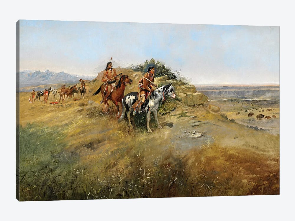 Buffalo Hunt, 1891 by Charles Marion Russell 1-piece Canvas Art