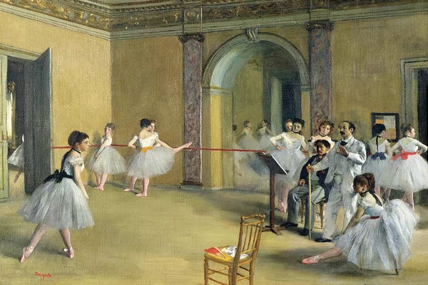 Edgar Degas: The Dance Foyer at the Opera on the rue Le Peletier, 1872  by Edgar Degas