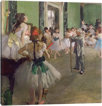 The Dancing Class, c.1873-76  Canvas Art Print - Edgar Degas