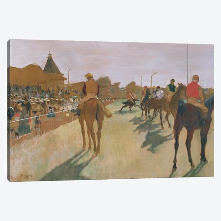 The Parade, or Race Horses in front of the Stands, c.1866-68  Canvas Print #EDG67} by Edgar Degas Canvas Wall Art