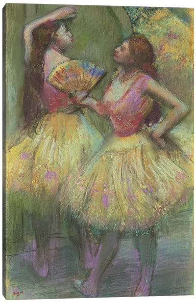 Two Dancers Before Going on Stage, 1888  Canvas Art Print - Edgar Degas