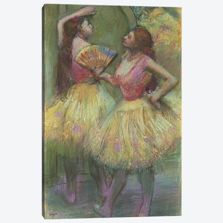 Two Dancers Before Going on Stage, 1888  Canvas Print #EDG71} by Edgar Degas Canvas Artwork