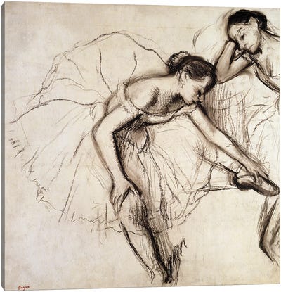 Two Dancers Resting  Canvas Art Print - Edgar Degas
