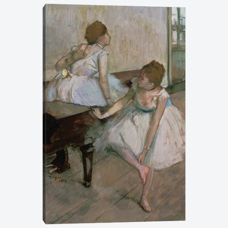 Two dancers resting, 1874  Canvas Print #EDG73} by Edgar Degas Canvas Wall Art