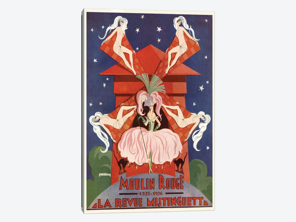 Moulin Rouge La Revue Mistinguett Advertisement, 1926 by Edouard Halouze 1-piece Art Print