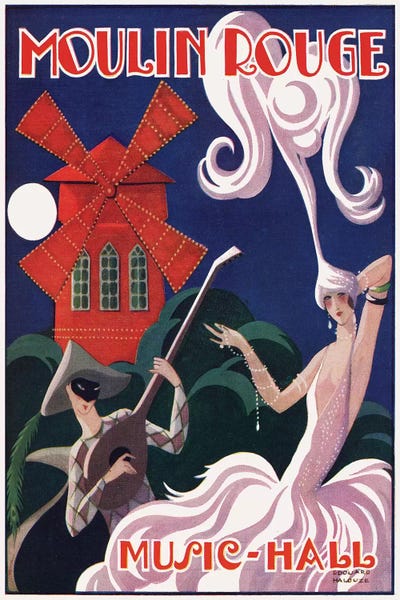 Moulin Rouge Music-Hall Advertisement, 1920s by Edouard Halouze art print