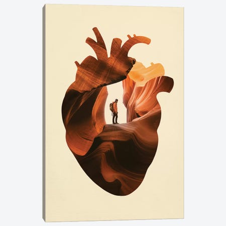 Heart Explorer Canvas Print #EDI17} by Enkel Dika Art Print