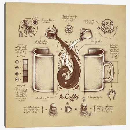 Le Coffee (Fluid Of Creativity) Canvas Print #EDI27} by Enkel Dika Canvas Artwork