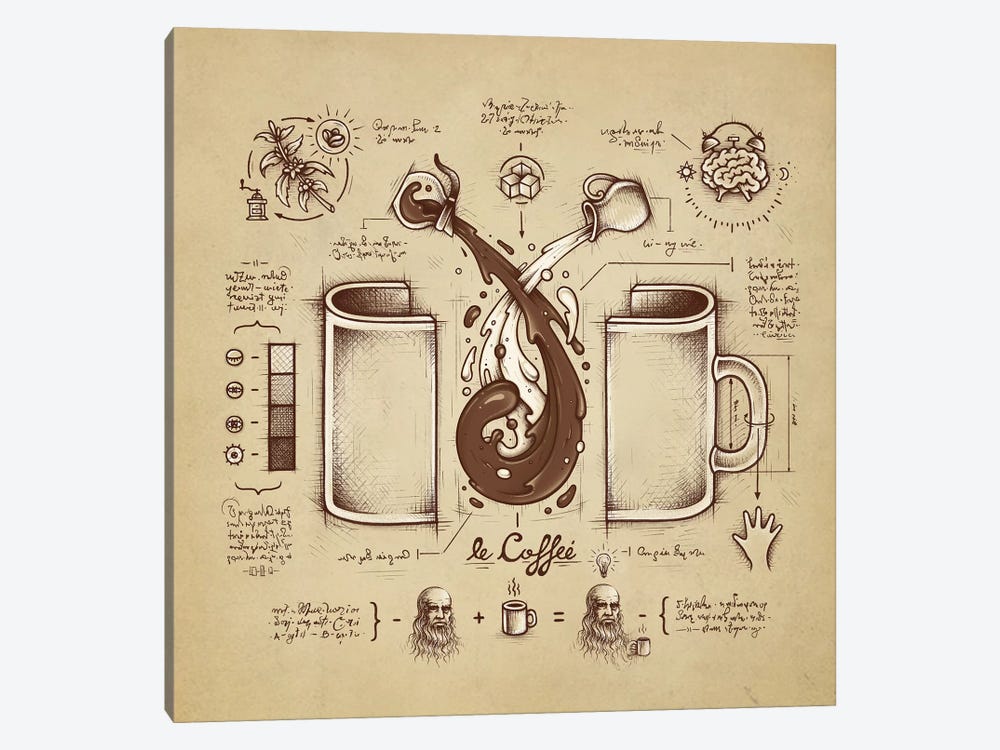 Le Coffee (Fluid Of Creativity) by Enkel Dika 1-piece Art Print