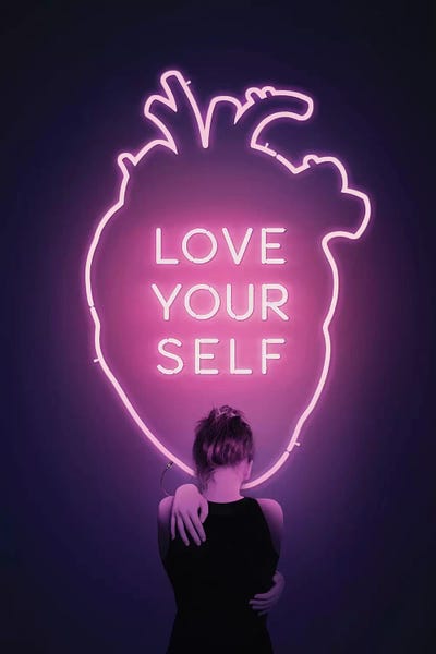 Neon Typography: Love Yourself by Enkel Dika