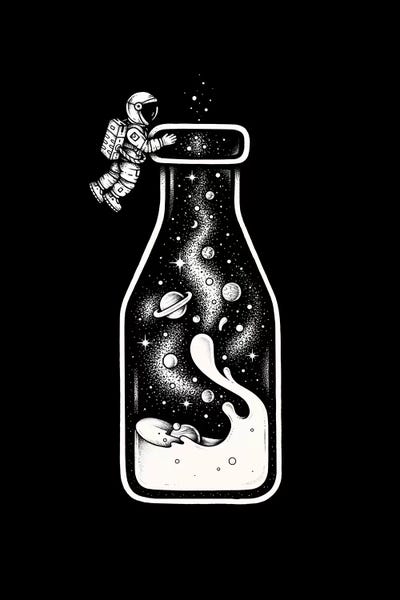 Large Black & White Art - Canvas Prints: Milky Way by Enkel Dika