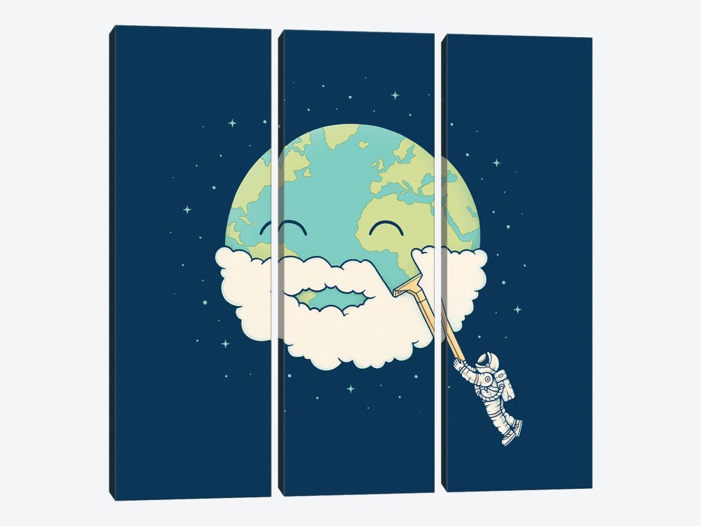Shave The Planet by Enkel Dika 3-piece Canvas Art